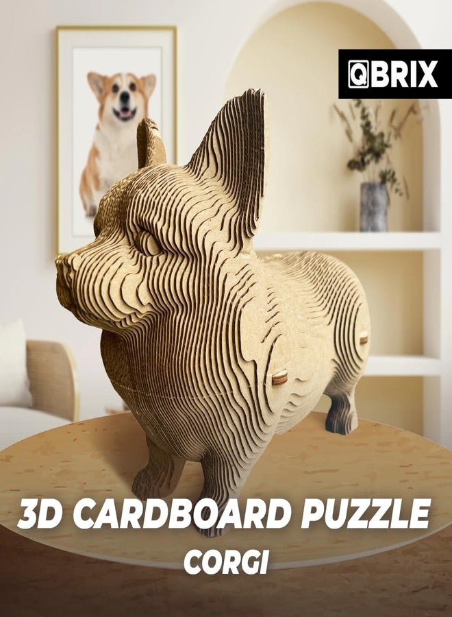 QBRIX Corgi 3D Puzzles for Adults, 3D Model Kit for Teens, DIY Crafts for Home Decor, Original Gift for Boys&Girls, Handmade Dog Toy 14+ Craft Kit - Image 2